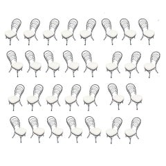 Restored Mid-century Iron Café Patio/Otdoor "Ribcage" Chair by Woodard Set of 30