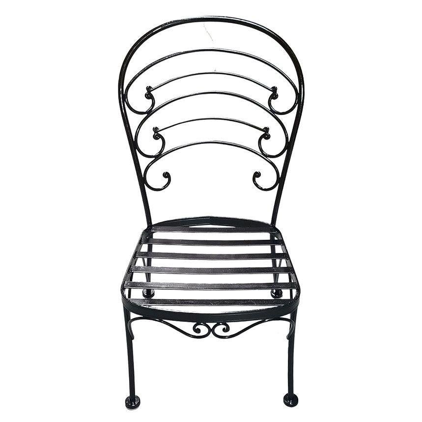 American Restored Set of 30 Mid-century Black Iron French Café Style Patio 