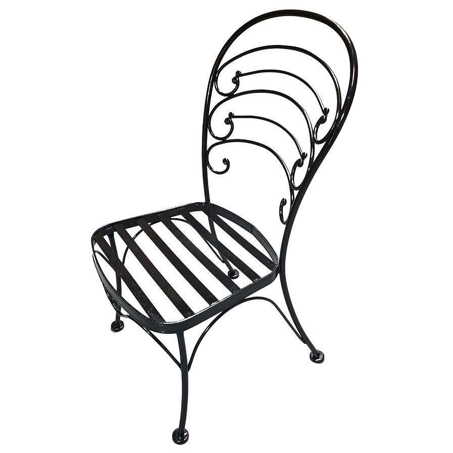 Restored Set of 30 Mid-century Black Iron French Café Style Patio 