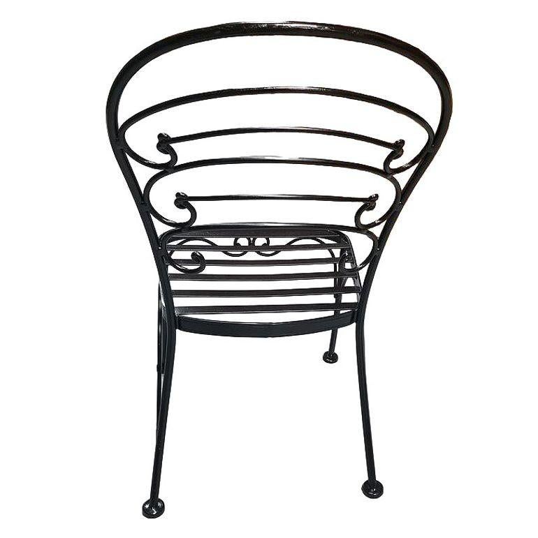Mid-20th Century Restored Set of 30 Mid-century Black Iron French Café Style Patio 