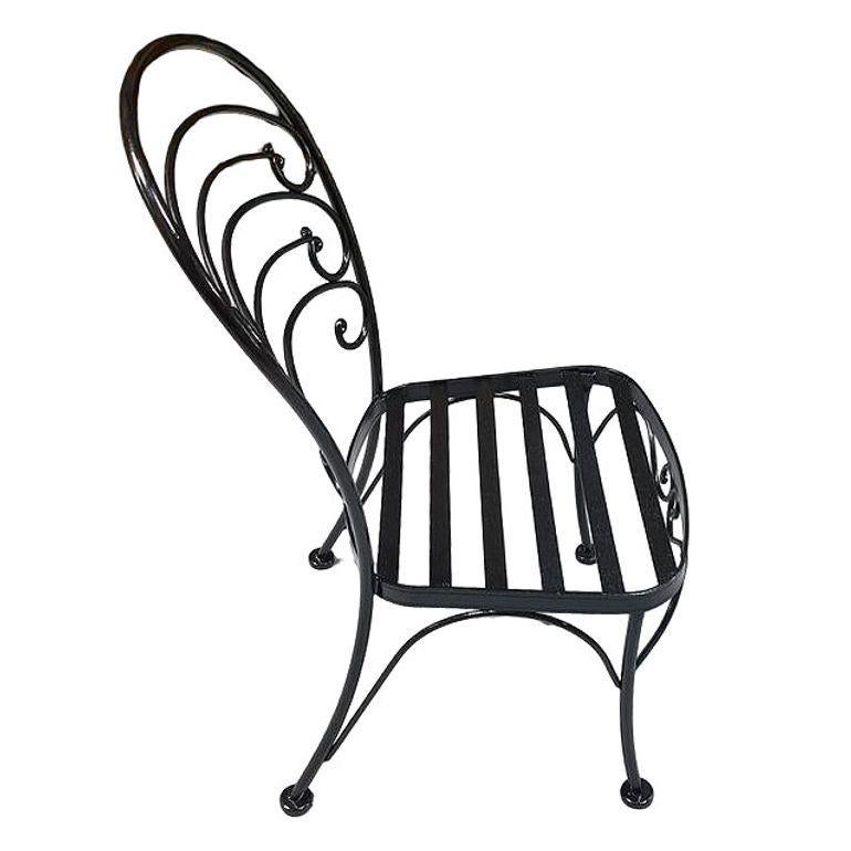 Restored Set of 30 Mid-century Black Iron French Café Style Patio 