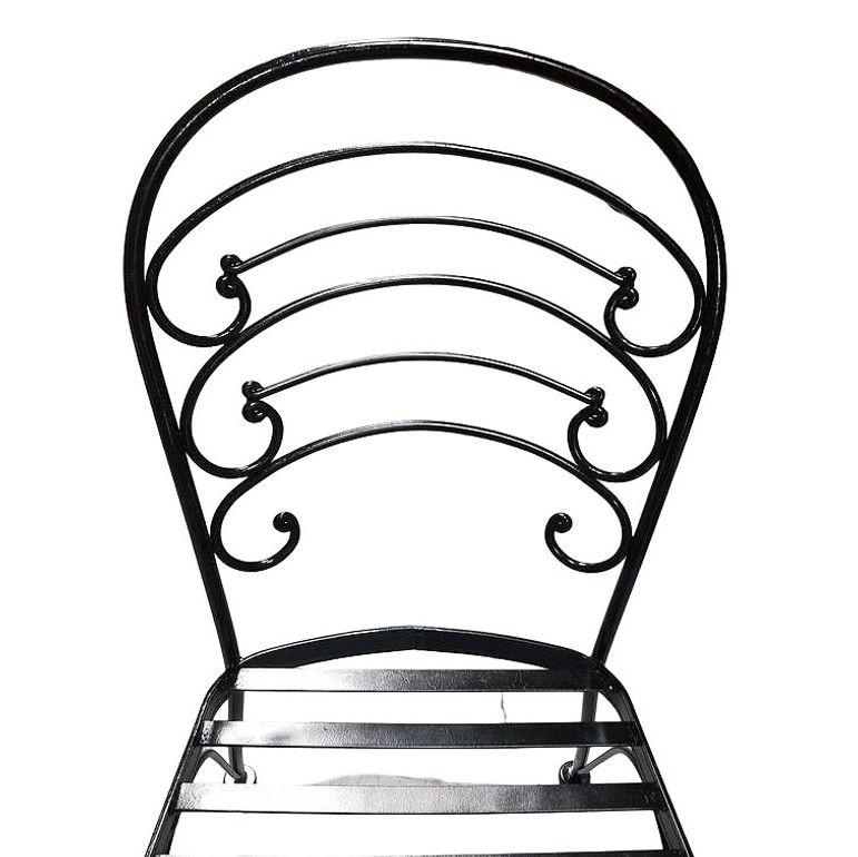 Restored Set of 30 Mid-century Black Iron French Café Style Patio 