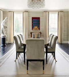 Restored Set of Eight Lacquered Dining Chairs by Mastercraft