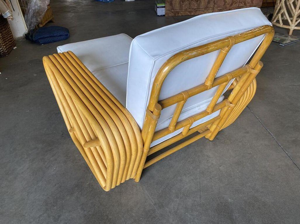 Sedia a sdraio in rattan a sei fili quadrati Pretzel restaurata in vendita 6