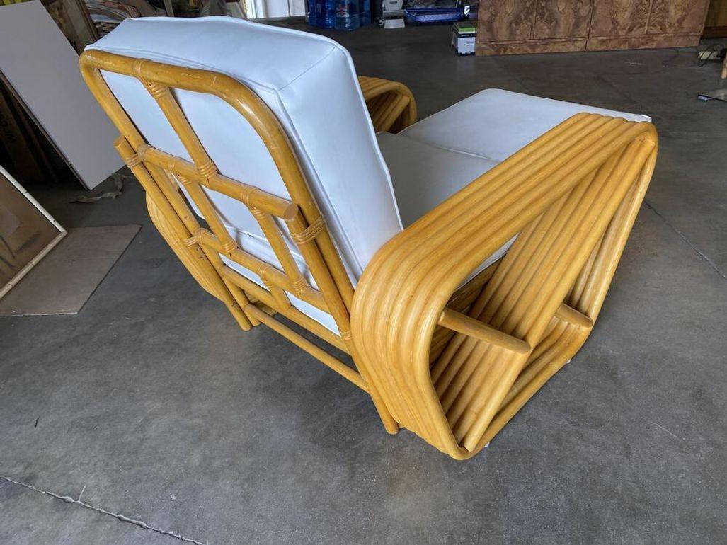 Sedia a sdraio in rattan a sei fili quadrati Pretzel restaurata in vendita 4