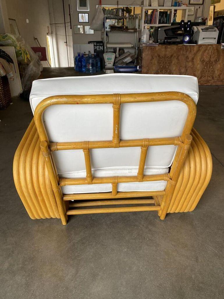Sedia a sdraio in rattan a sei fili quadrati Pretzel restaurata In condizioni ottime in vendita a Van Nuys, CA