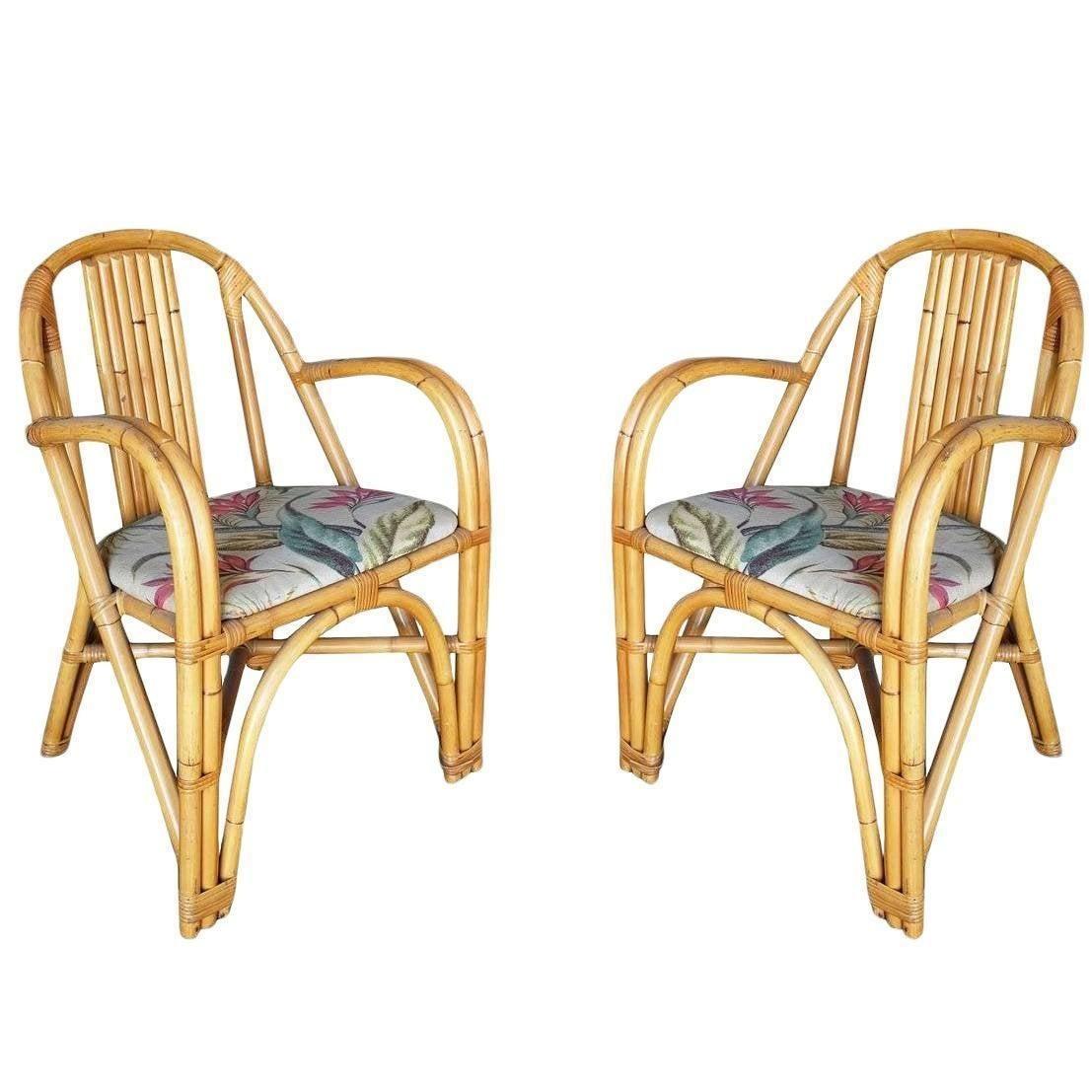 American Restored Slat Leg Rattan Dining Chair, Set of 8