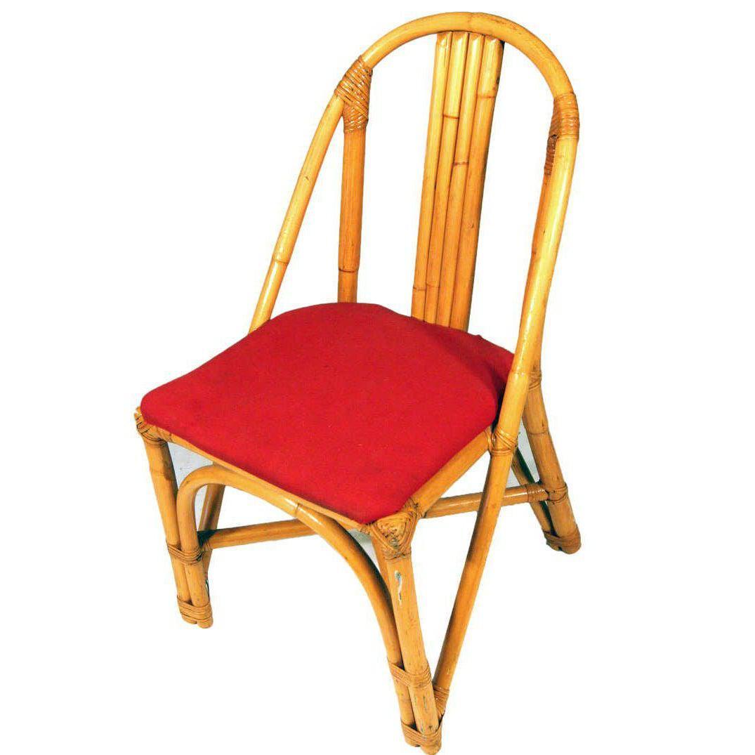 Restored Slat Leg Rattan Dining Chair, Set of Six 3