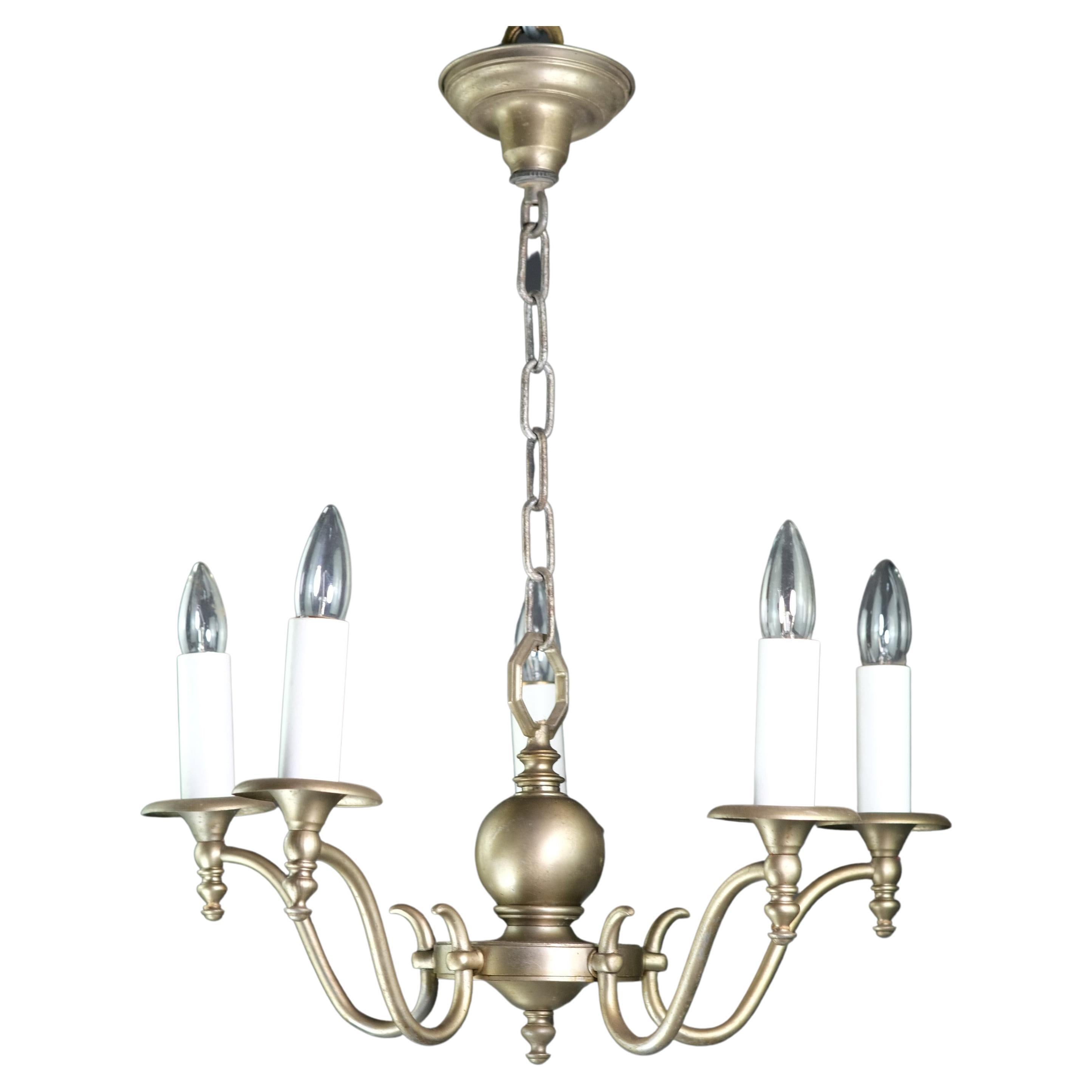 So Cube Chandelier in Vintage Brass or Nickel Finish For Sale at