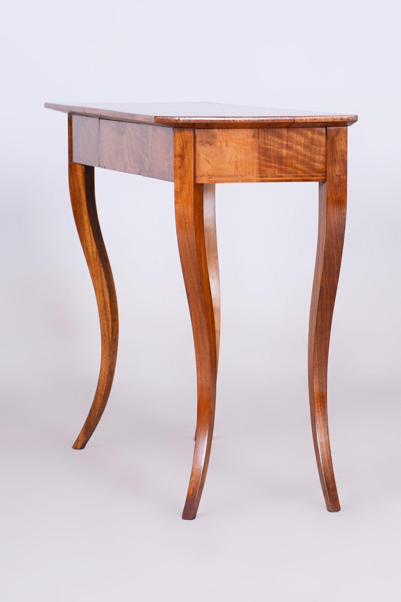 Restored Small Biedermeier Side Table, Walnut, Spruce, Maple, Austria, 1820s 6