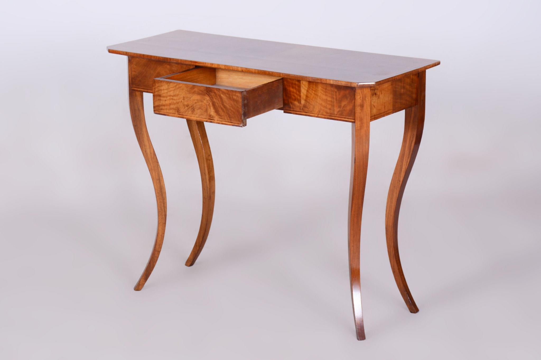 Restored Small Biedermeier Side Table, Walnut, Spruce, Maple, Austria, 1820s 1