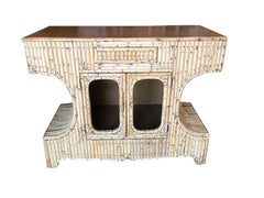 Restored Stacked "Anvil" Sofa Table Cabinet with Mahogany Top