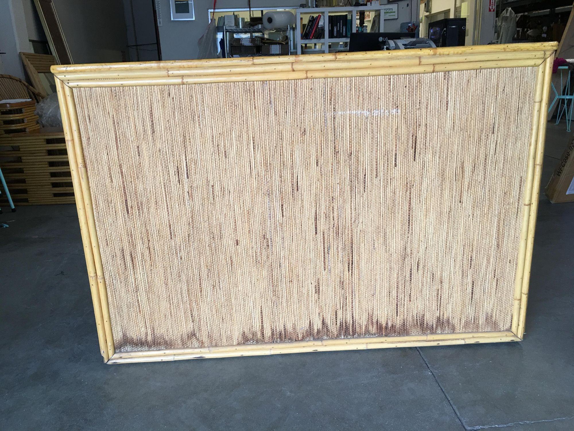 Restored Stacked Rattan Sideboard W/ Mahogany Top For Sale 4