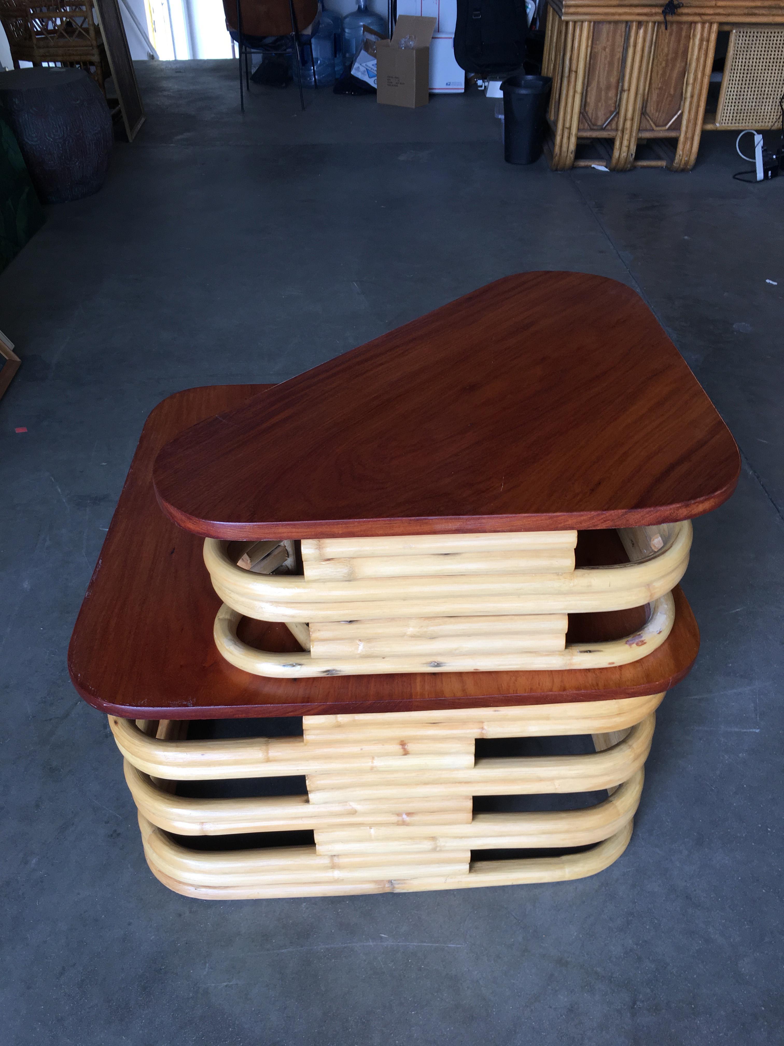 two tier rattan side table