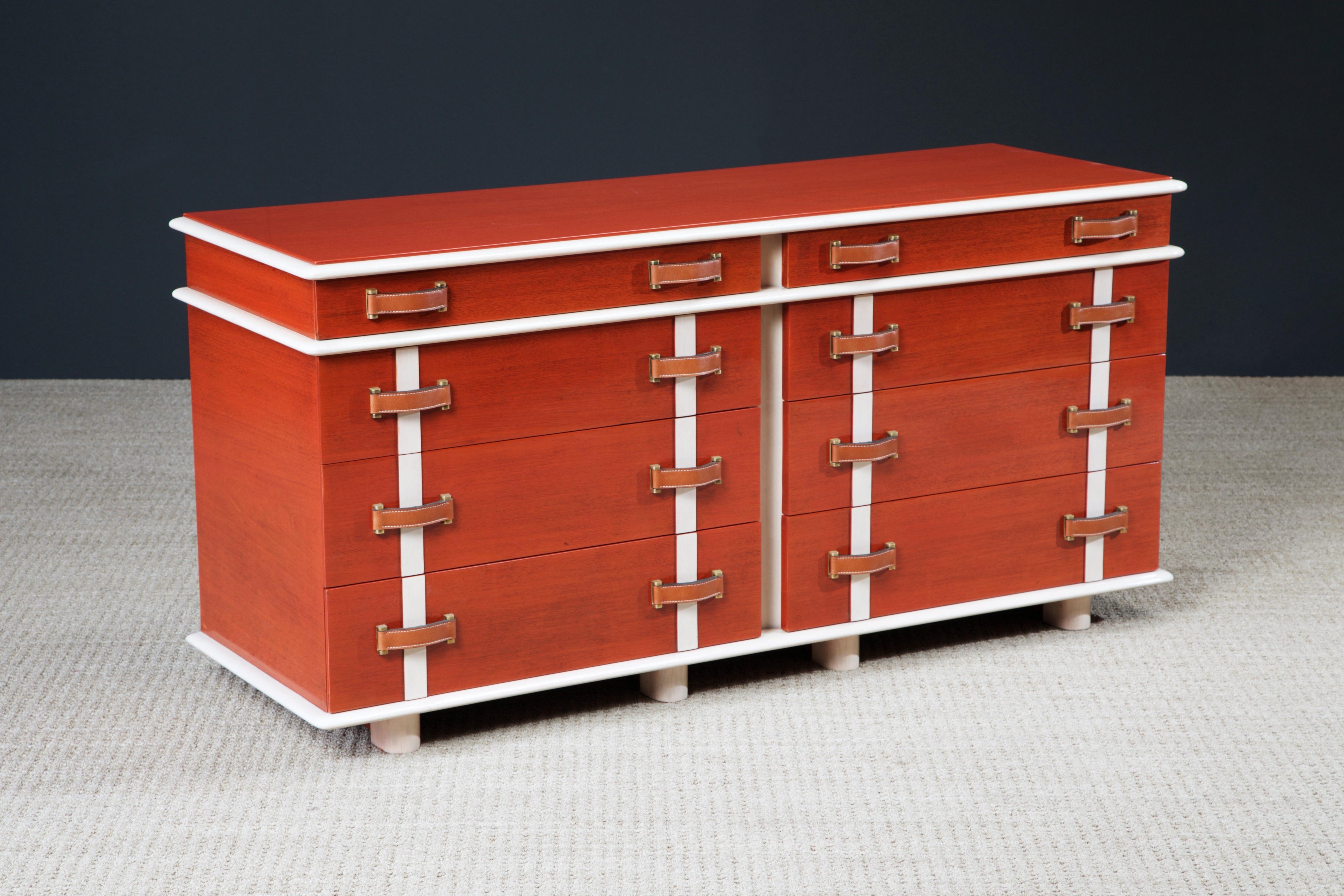 Lacquered Restored 'Station Wagon' Ten-Drawer Dresser by Paul Frankl, c. 1945, Signed For Sale