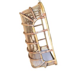 Restored Stick Reed Rattan Hanging Swing Lounge Chair