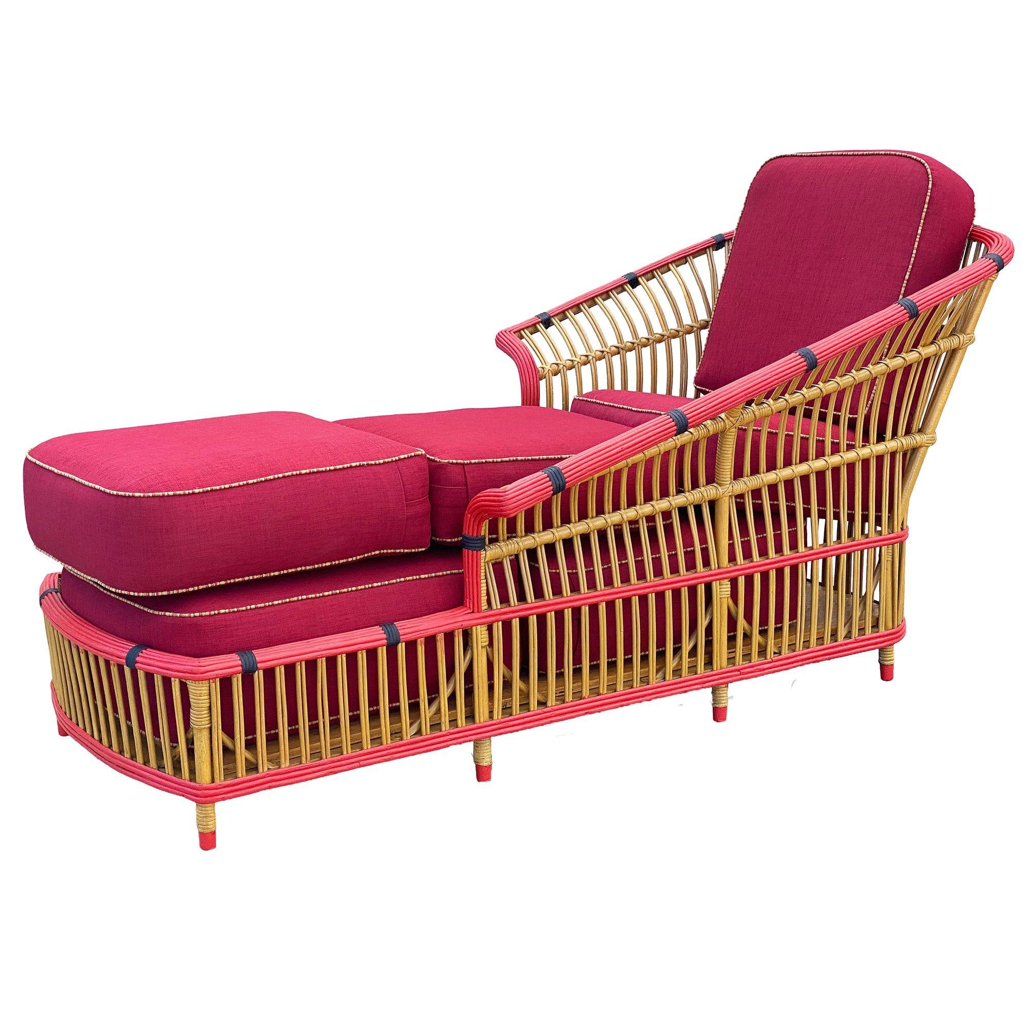 Art Deco Restored Stick Reed Rattan 