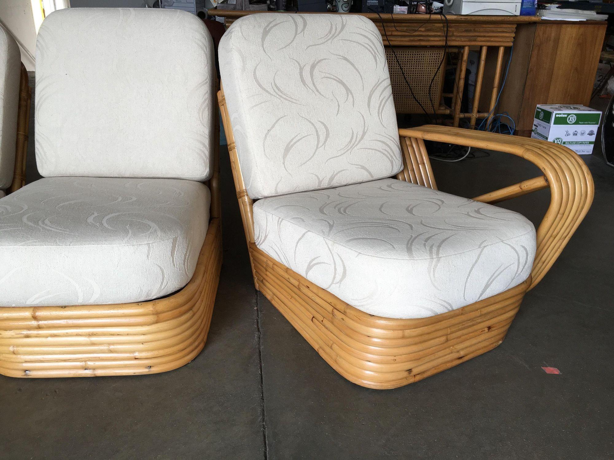 Restauriertes sechssträngiges quadratisches Brezel-Sofa im Stil von Paul Frankl im Angebot 2