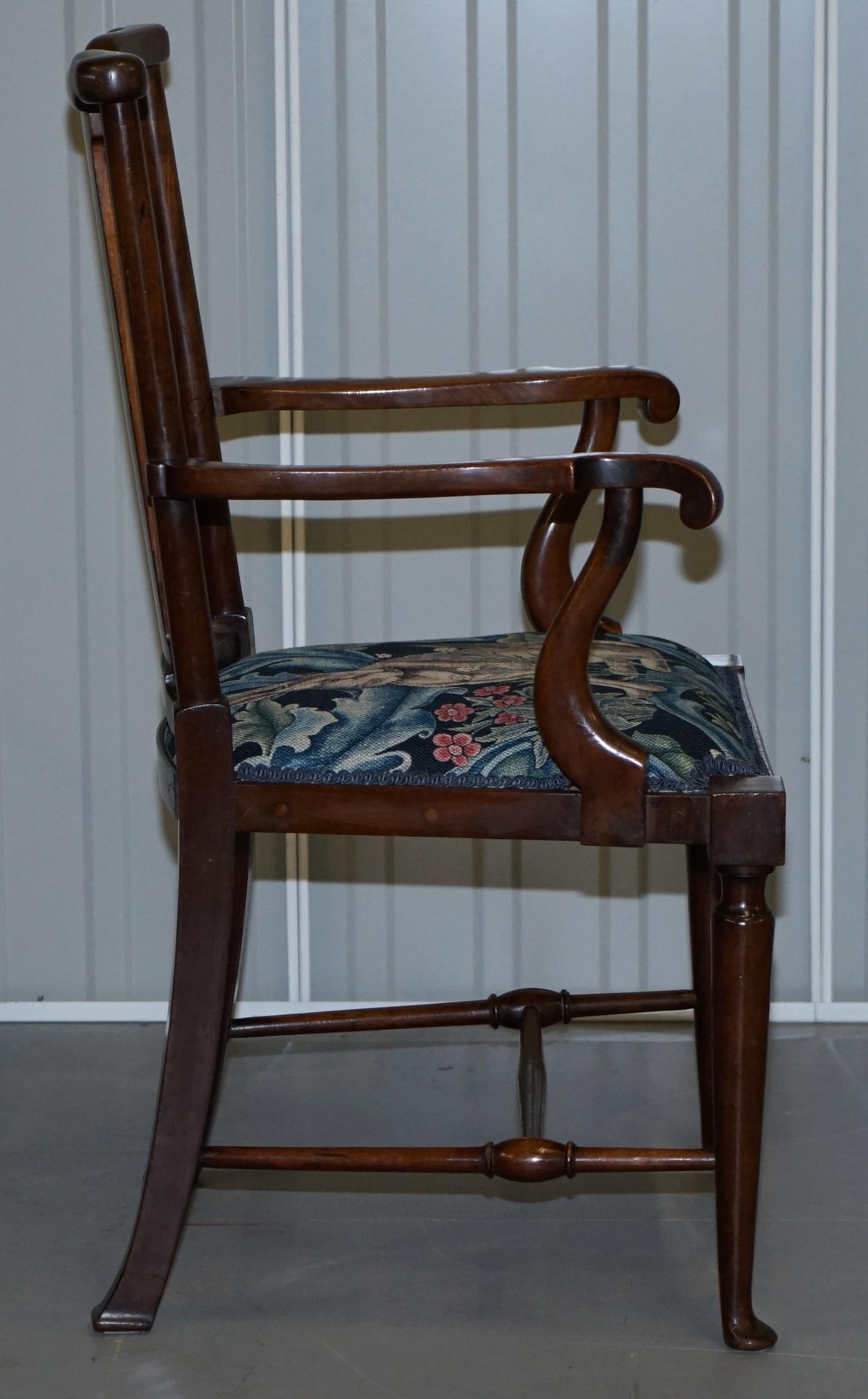 Restored Suite of William Morris Richard Norman Shaw Tabard Bench & Armchairs For Sale 1