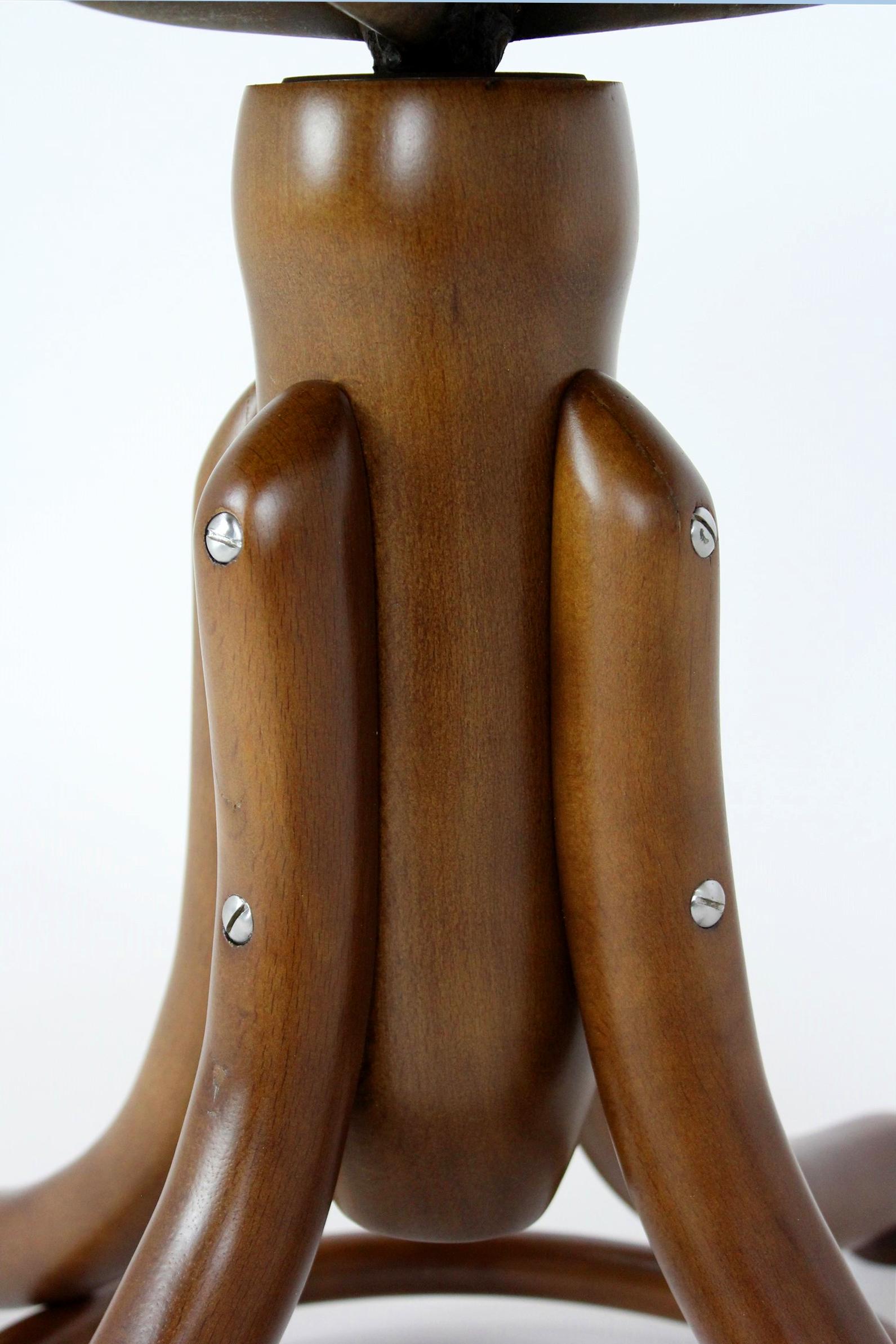 Beech Restored Thonet Style Bentwood Piano Stool, 1940s For Sale