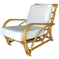 Restored Three-Strand "1940s Transition" Rattan Lounge Chair