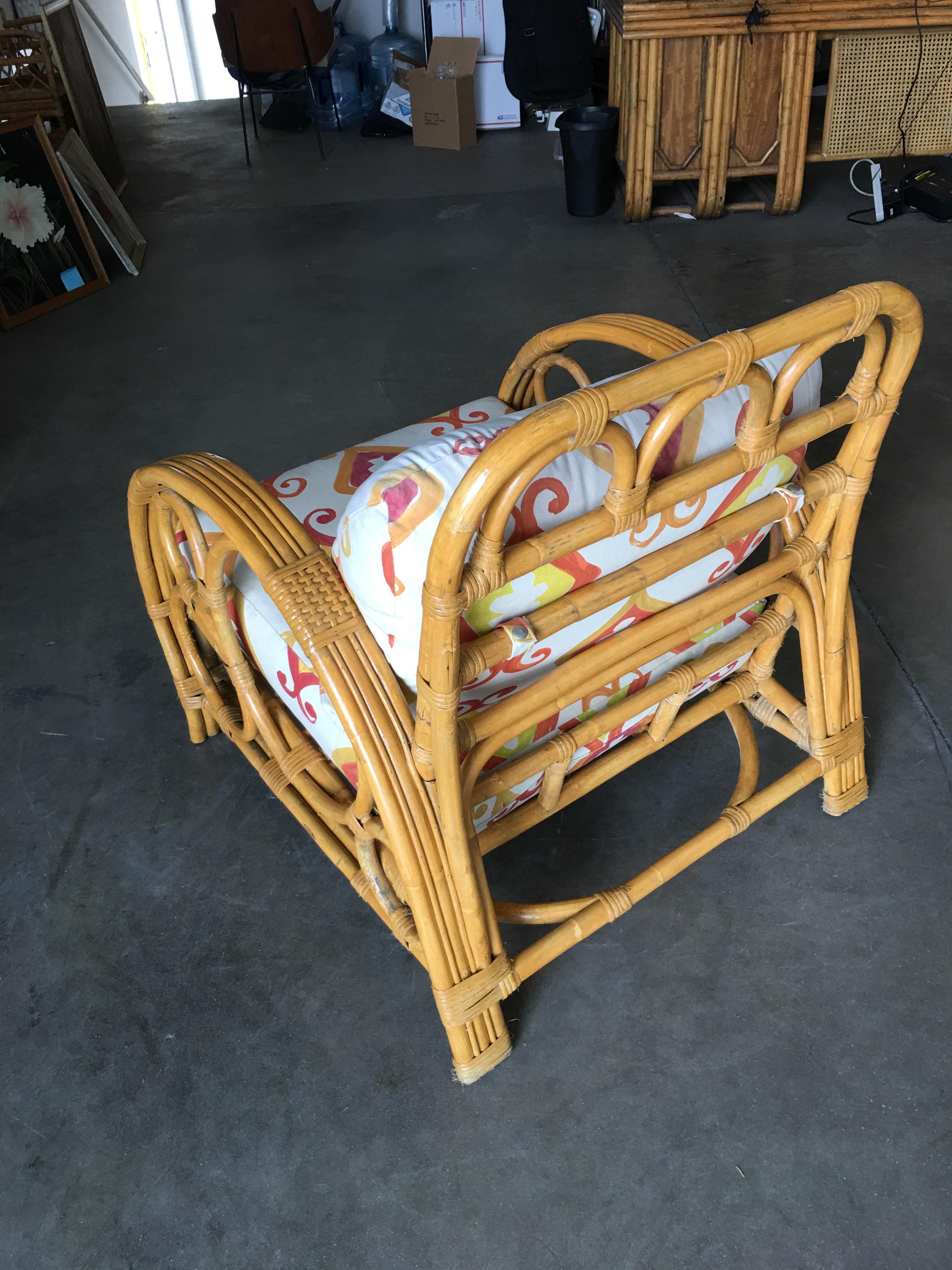 rattan chair and ottoman