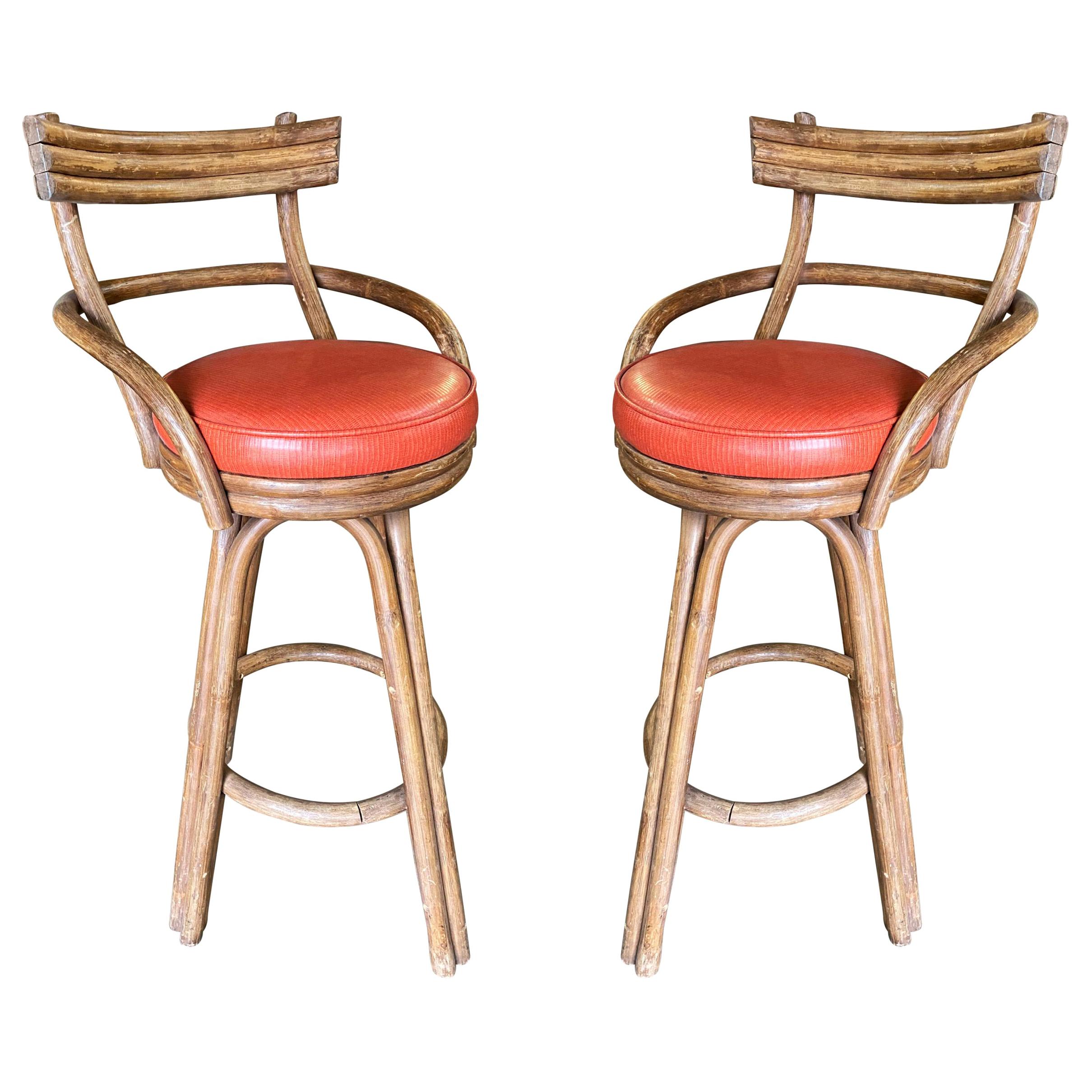 Pitch Fork and Axe Handle Bar Stools, Set of Three at 1stDibs
