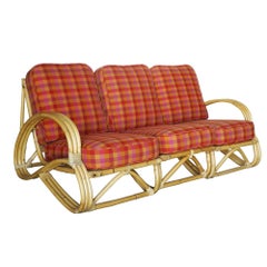 Restored Three-Strand "S-Arm" Rattan Living Room Set