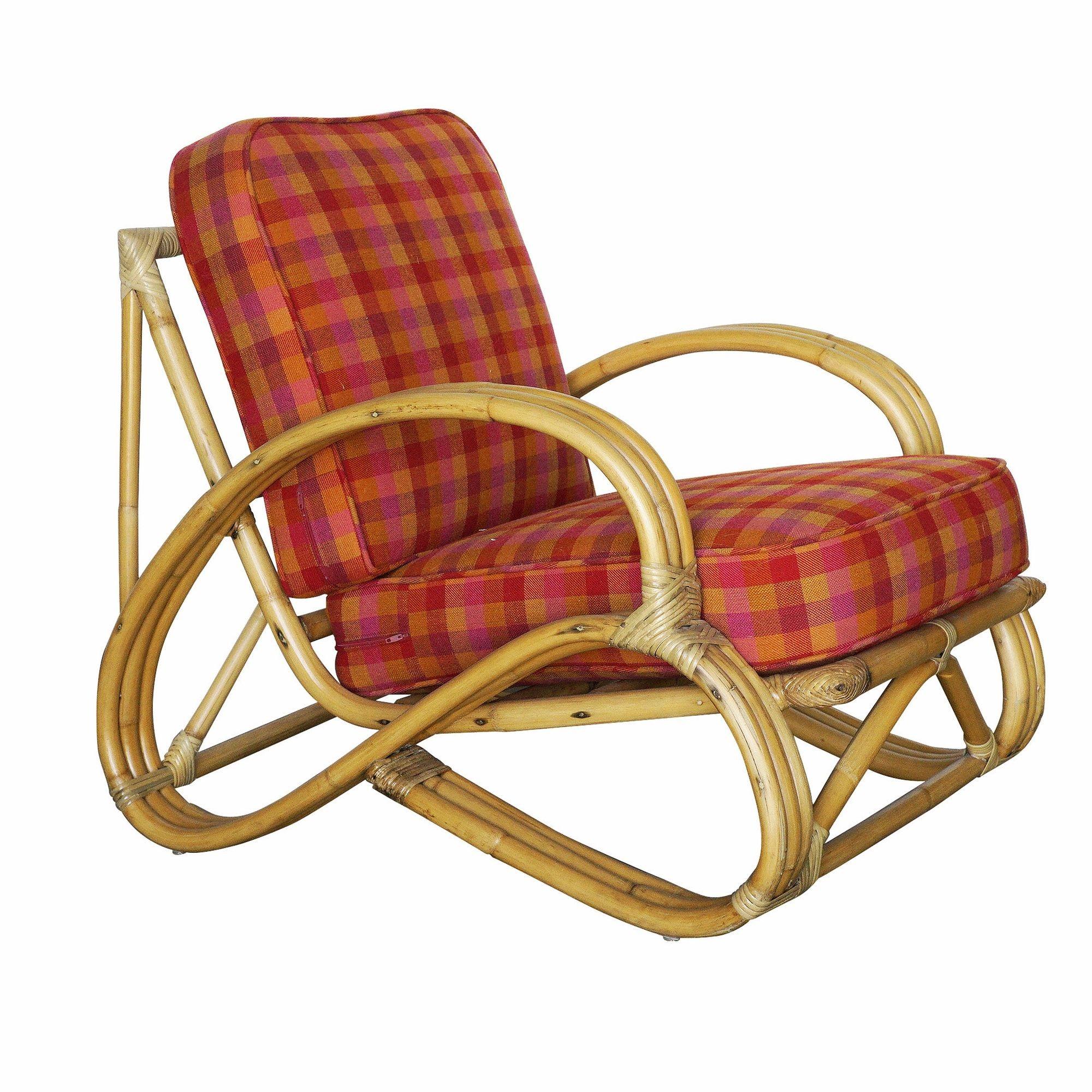 Restauriertes dreisträngiges „S-Arm“-Rattan-Wohnzimmer-Set (Mitte des 20. Jahrhunderts) im Angebot