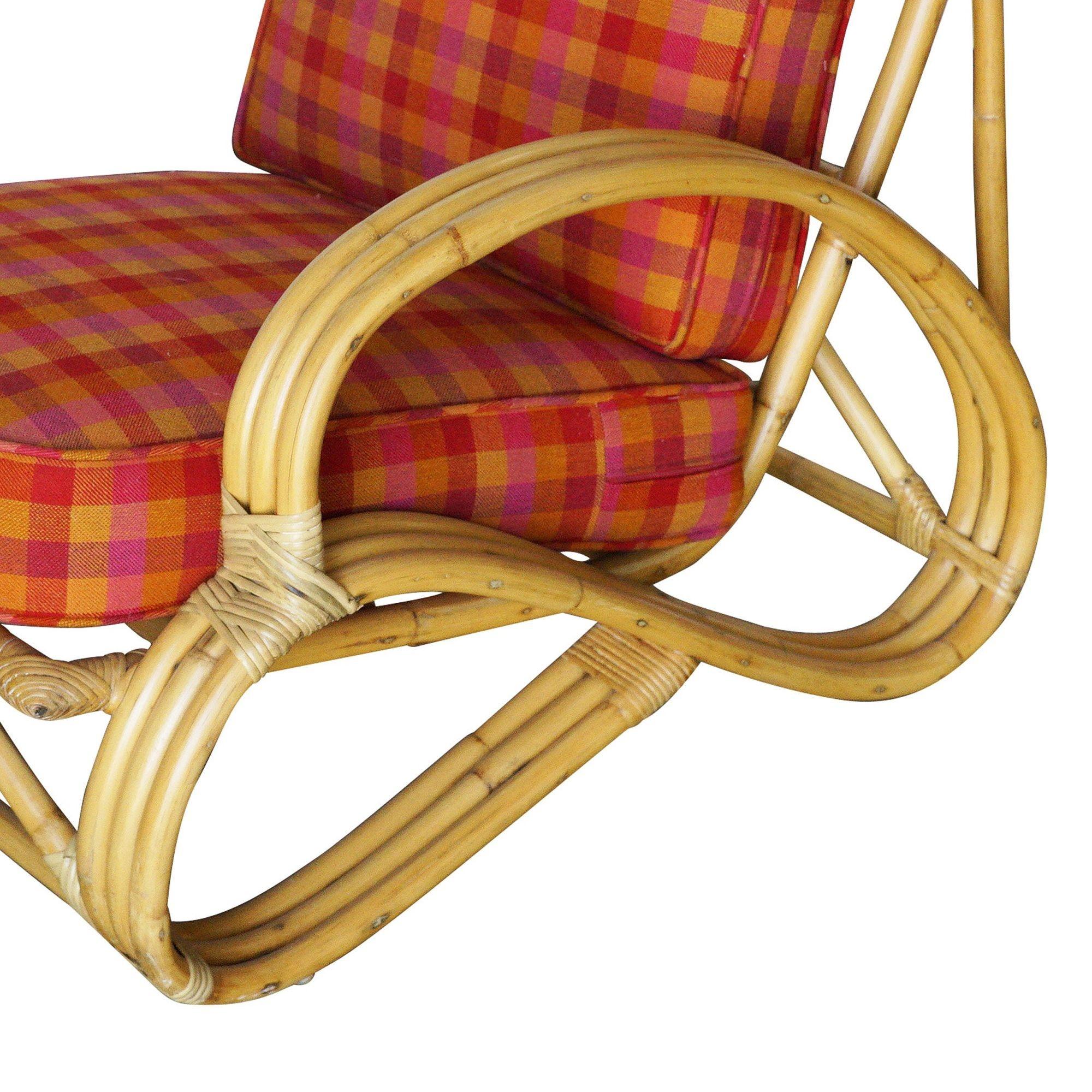 Restauriertes dreisträngiges „S-Arm“-Rattan-Wohnzimmer-Set im Angebot 3