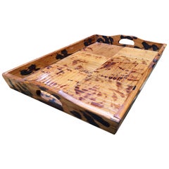 Restored Tiger Bamboo Cut Strip Serving Tray