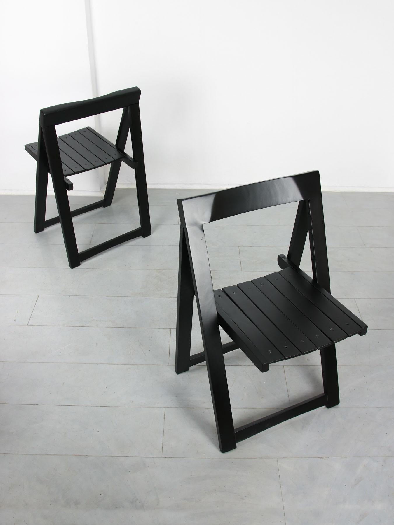 Restored Trieste Folding Chairs by Aldo Jacober for Bazzani, Set of 2 For Sale 7