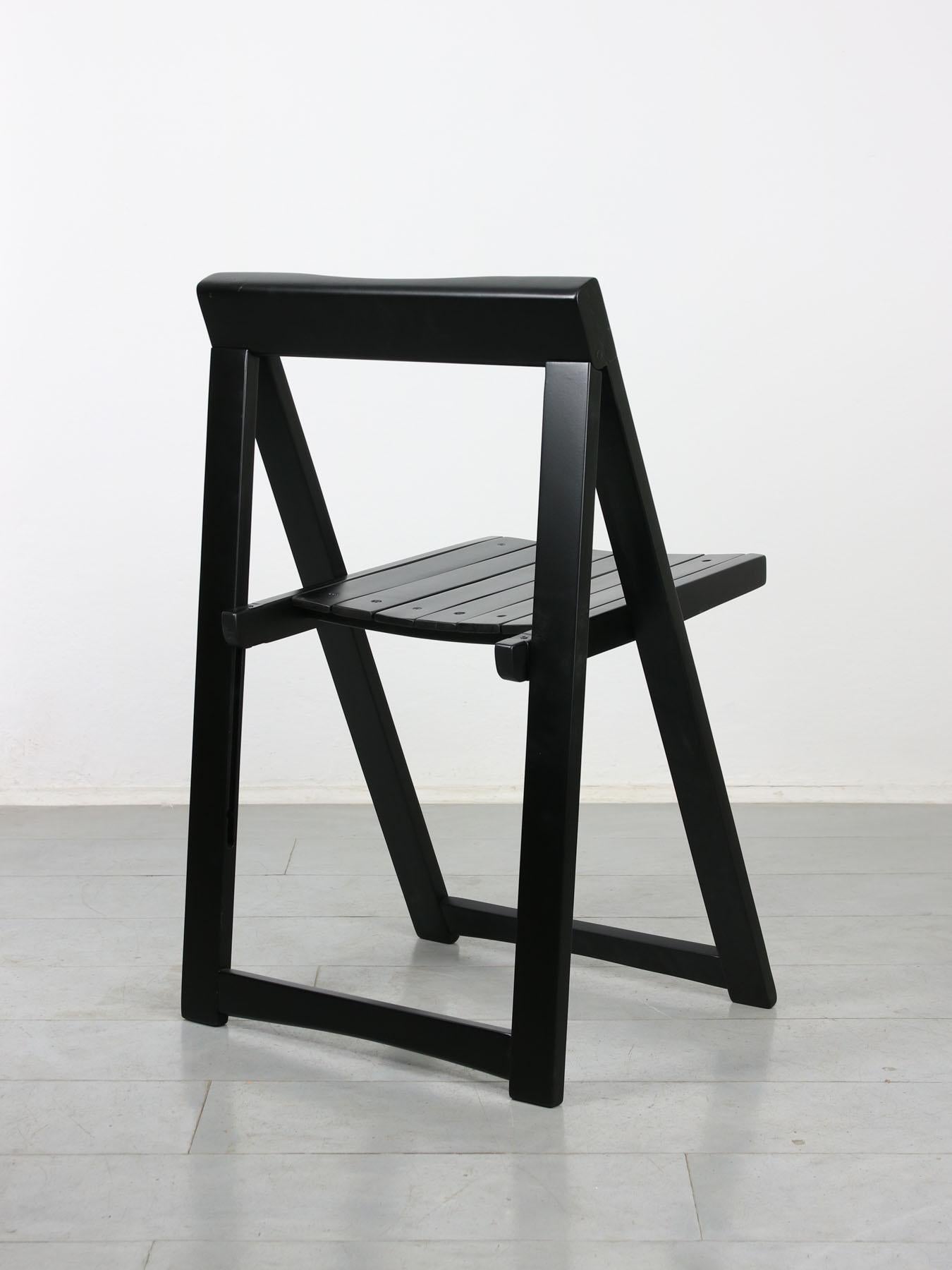 Restored Trieste Folding Chairs by Aldo Jacober for Bazzani, Set of 2 In Excellent Condition For Sale In Ljubljana, SI