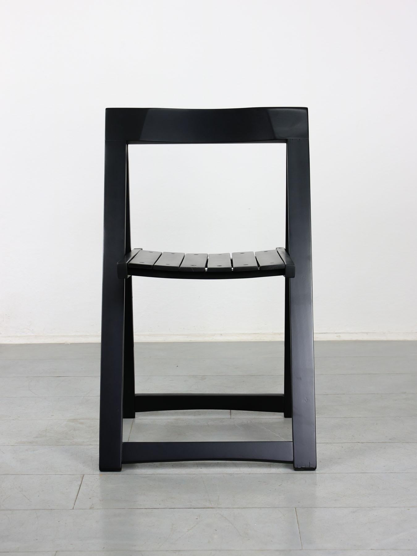 Beech Restored Trieste Folding Chairs by Aldo Jacober for Bazzani, Set of 2 For Sale