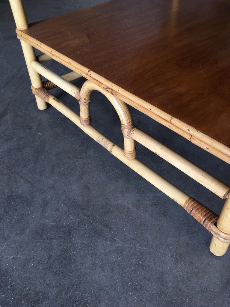 Restored Two-Tier Rattan 