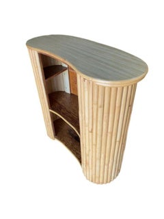 Restored Vertically Stacked Curved Stacked Dry Rattan Bar