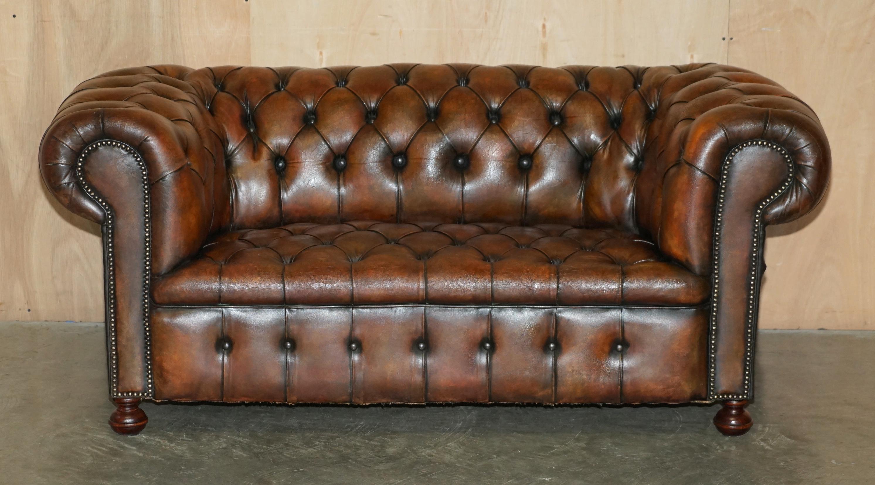 Royal House Antiques

Royal House Antiques is delighted to offer for sale this lovely rare original fully restored Victorian 1890-1900 cigar brown leather Chesterfield sofa

Please note the delivery fee listed is just a guide, it covers within the