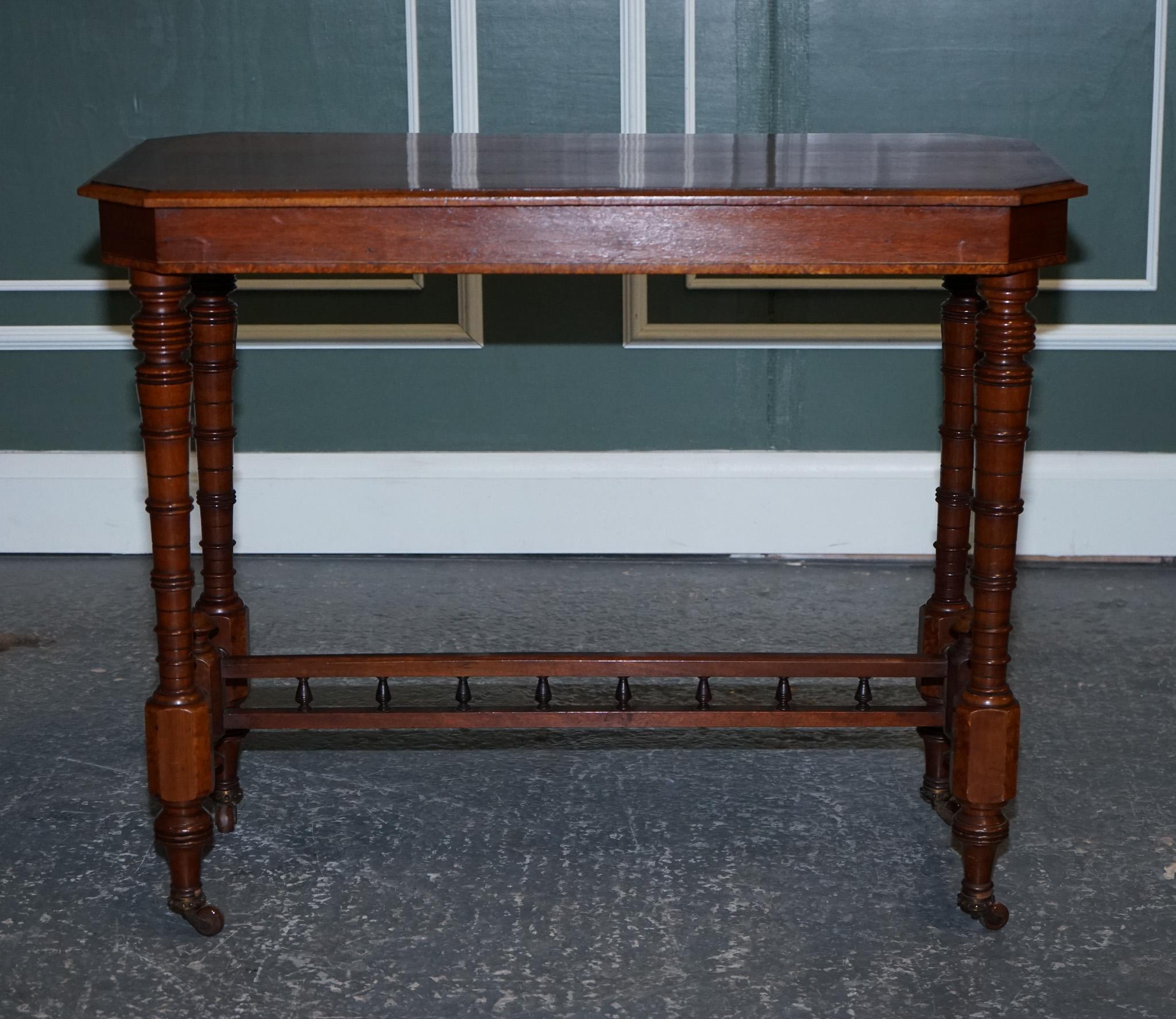 British Restored Victorian Carved Walnut Whatnot Console Table  For Sale
