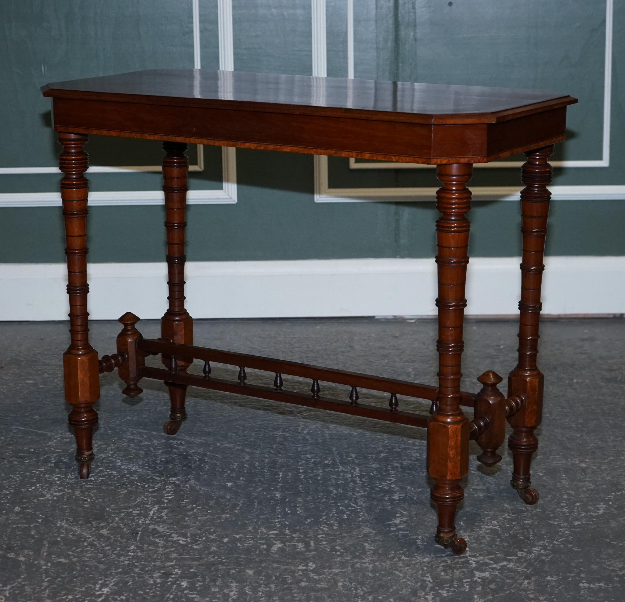 Hand-Crafted Restored Victorian Carved Walnut Whatnot Console Table  For Sale