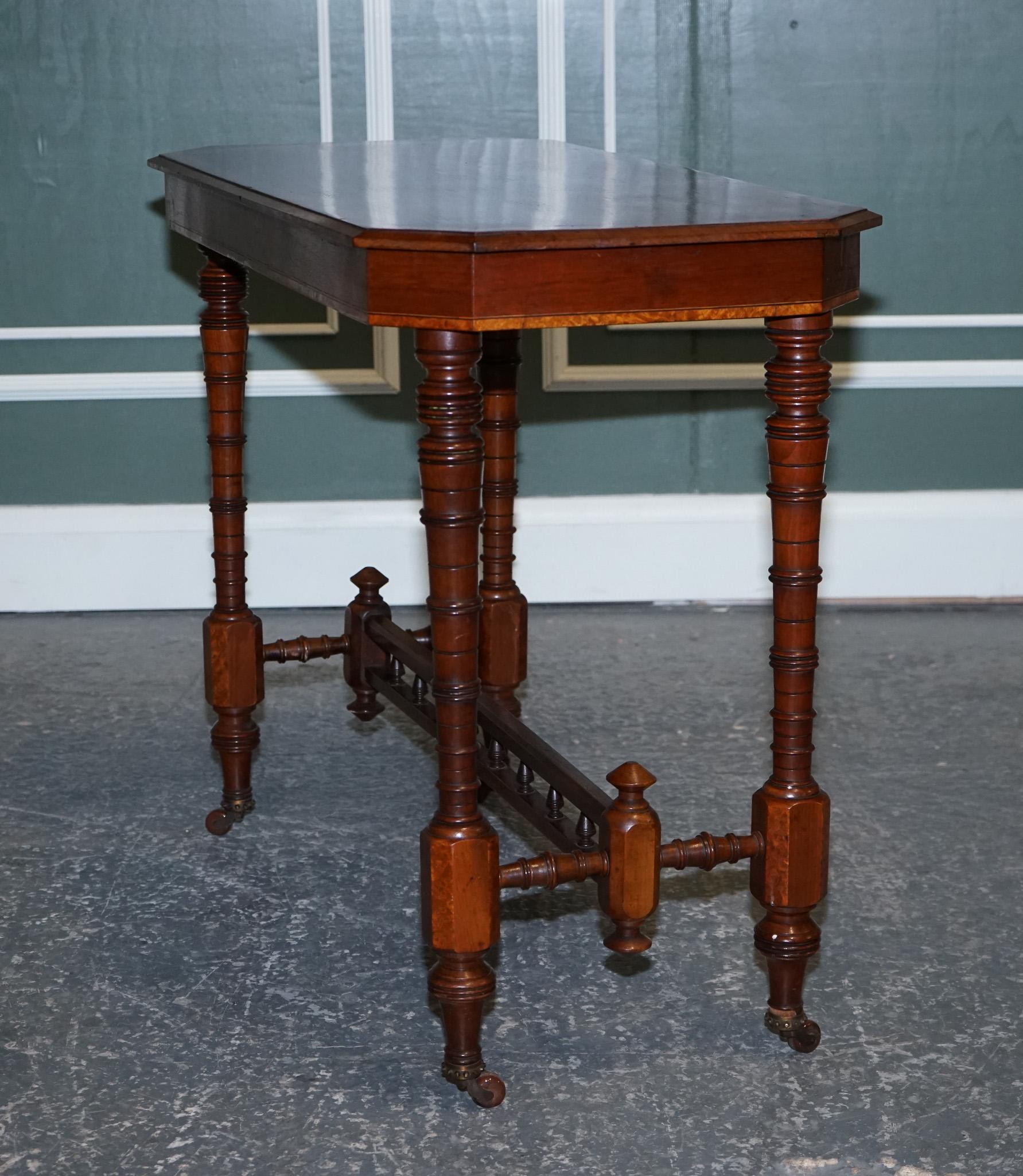 19th Century Restored Victorian Carved Walnut Whatnot Console Table  For Sale