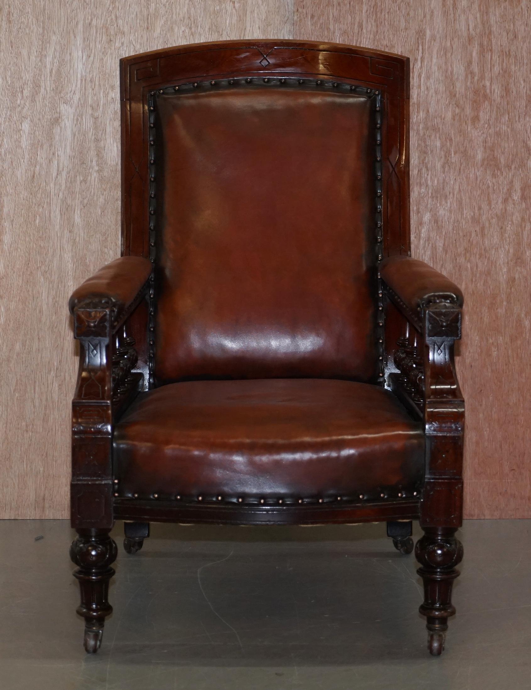 Wimbledon-Furniture

Wimbledon-Furniture is delighted to offer for sale this lovely fully restored early Victorian mahogany carved library reading armchair with hand dyed brown leather upholstery 

Please note the delivery fee listed is just a
