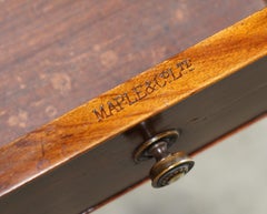 Restored Victorian Maple & Co Brown Leather Two Person Writing Table Study Desk