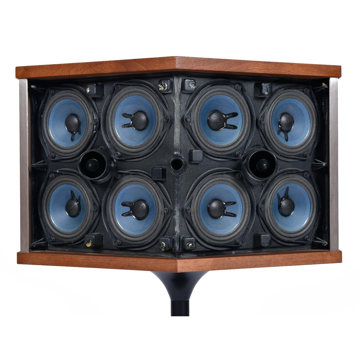 Metal Restored Vintage 1983 Bose 901 Series V Speakers with Tulip Stands and Equalizer