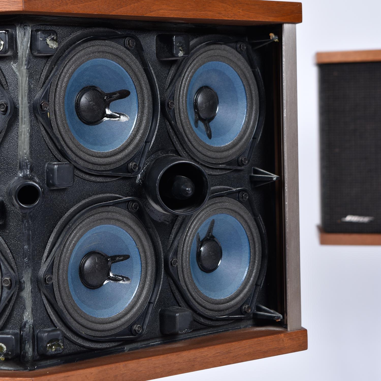 Restored Vintage 1983 Bose 901 Series V Speakers with Tulip Stands and Equalizer 1
