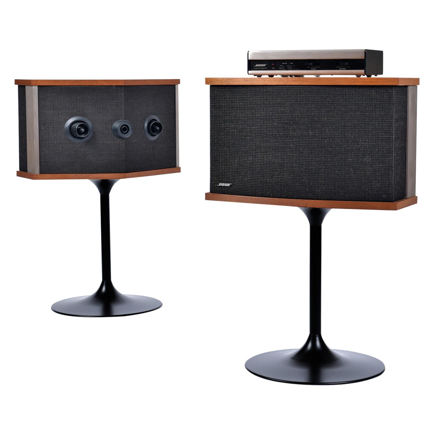 Restored Vintage 1983 Bose 901 Series V Speakers with Tulip Stands