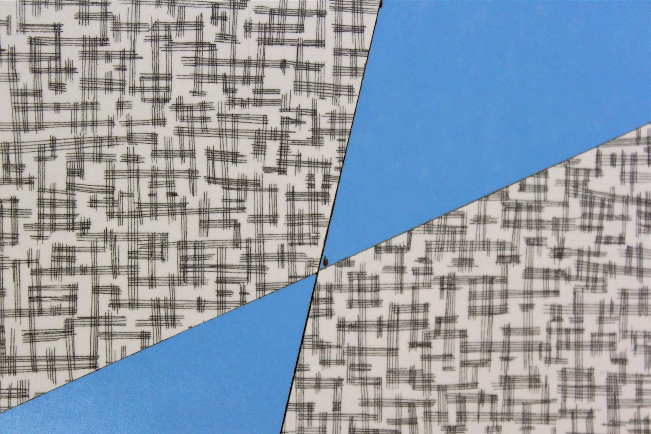 Porte-manteaux géométriques bleu et gris restauré de Drevokov Blatna, 1972 en vente 6