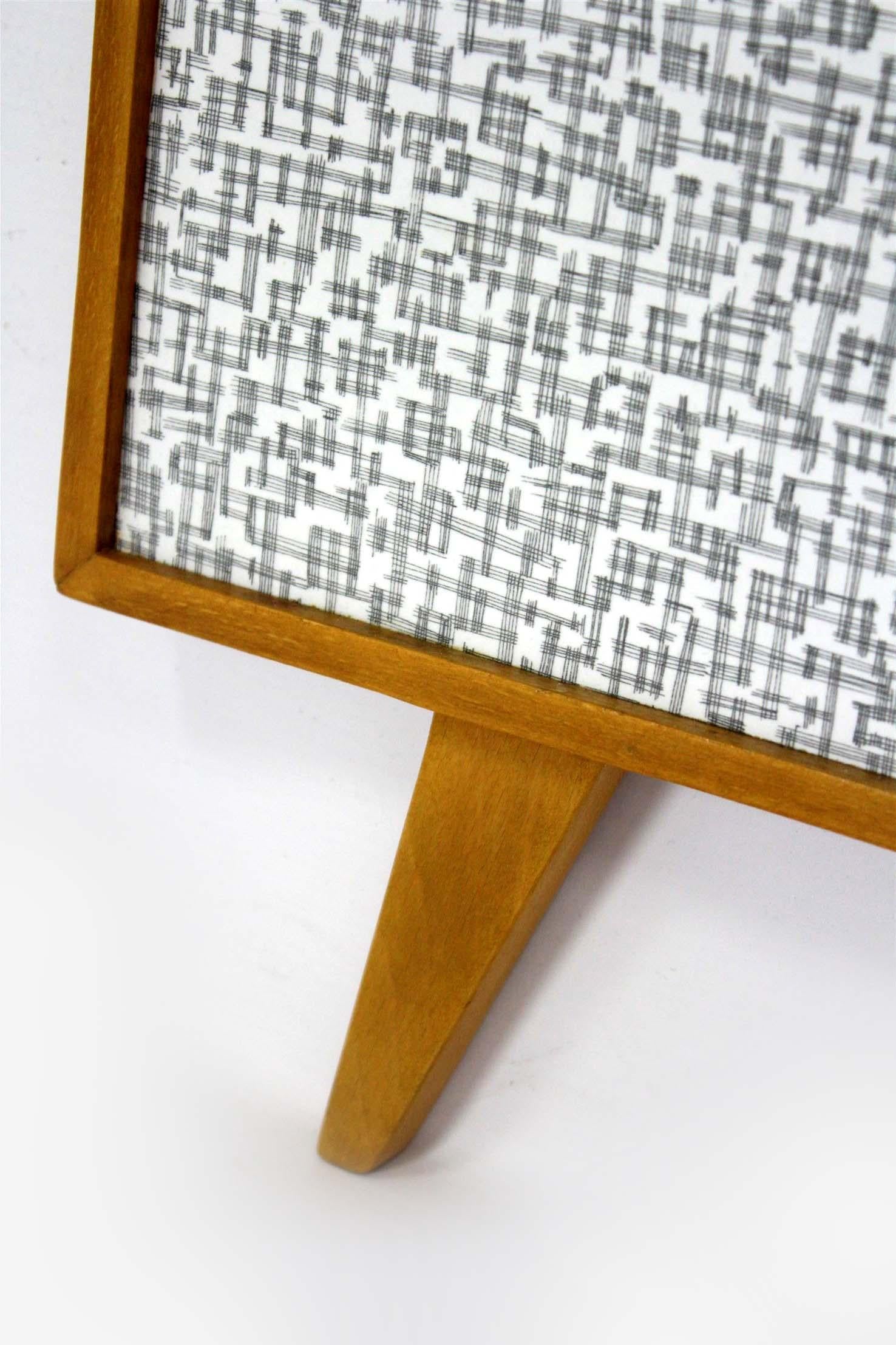 Porte-manteaux géométriques bleu et gris restauré de Drevokov Blatna, 1972 en vente 1