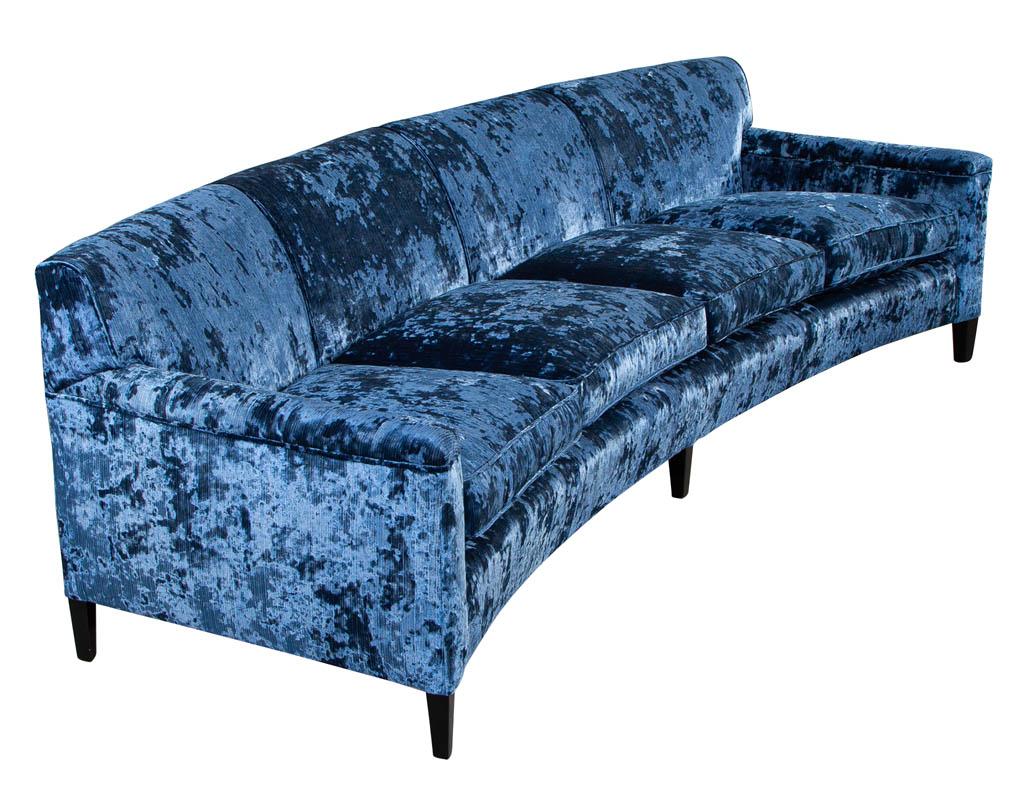 vintage blue velvet couch