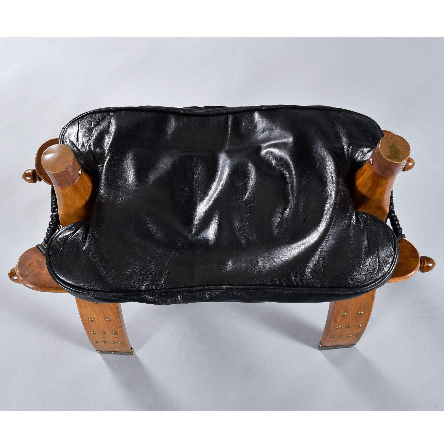 Unknown Restored Camel Saddle Footstool Ottoman