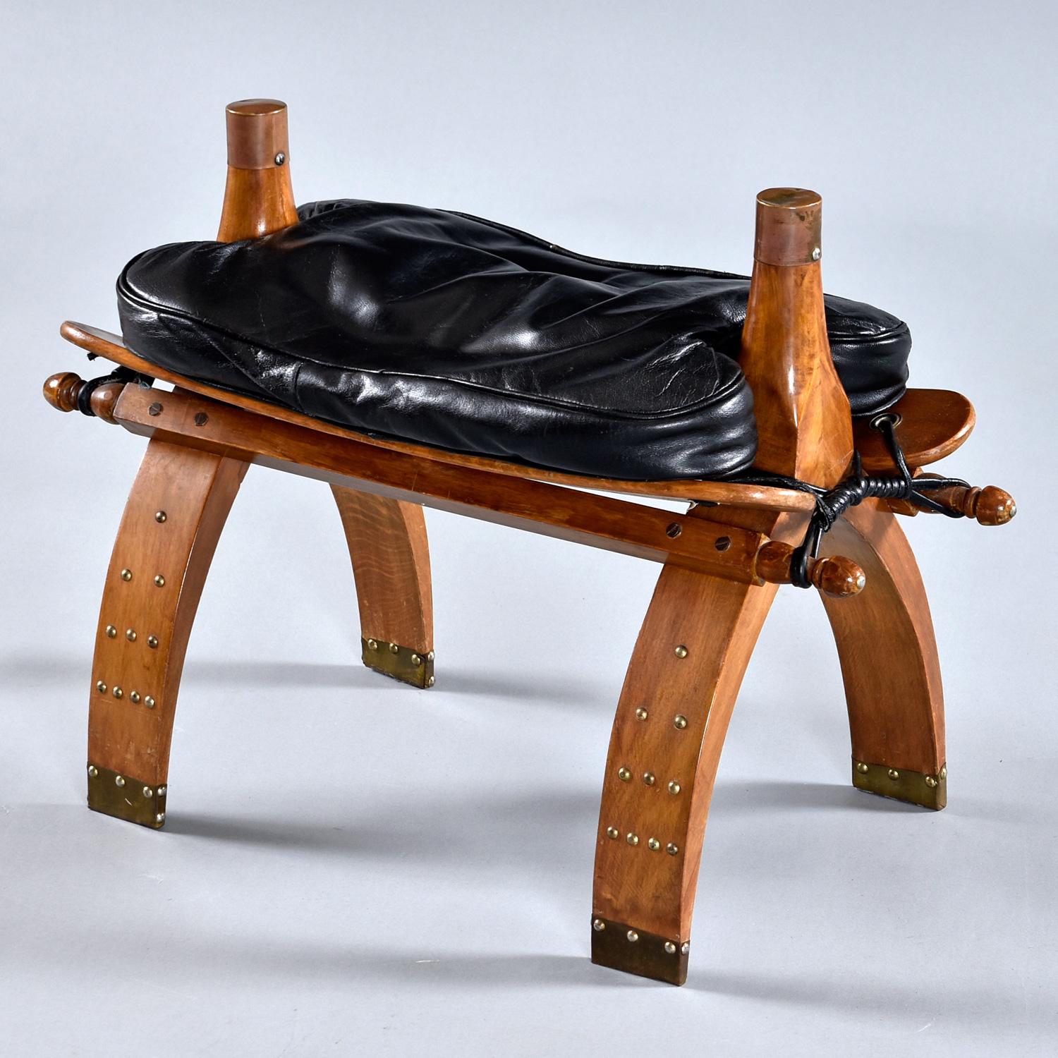 Restored Camel Saddle Footstool Ottoman In Good Condition In Chattanooga, TN